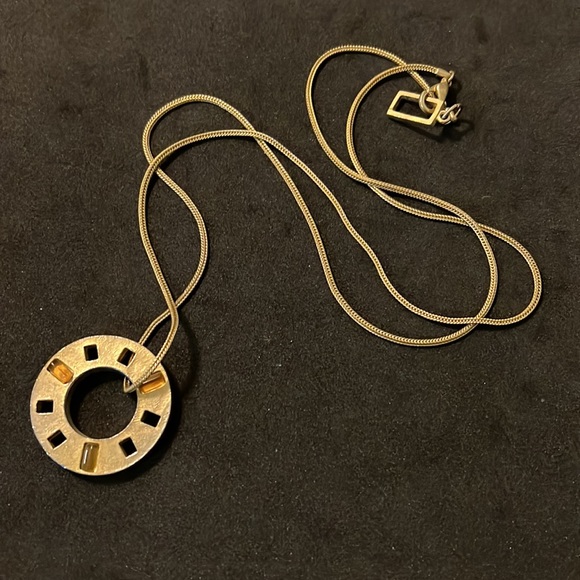 Designer Givenchy Gold Crystal Coin Long Necklace - Picture 10 of 10